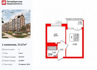 Продам однокомнатную квартиру, 33.7 м2, Светлогорск