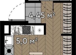 Продам квартиру студию, 24.3 м2, Москва, улица Берзарина, 37, метро Щукинская