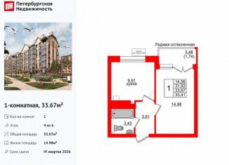 Продается 1-ком. квартира, 33.7 м2, Светлогорск