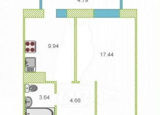 Продажа 1-комнатной квартиры, 36 м2, Тюмень, улица Дмитрия Менделеева, 2к2, ЖК Кристалл