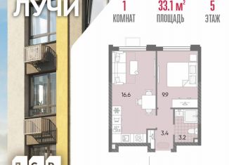 Продажа 1-комнатной квартиры, 33.1 м2, Москва, 2-й этап, к8, метро Новопеределкино