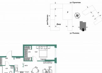 Продается двухкомнатная квартира, 44.2 м2, Тюмень, Калининский округ, Краснооктябрьская улица, 10к1