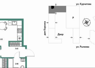 Продается 2-комнатная квартира, 40.3 м2, Тюмень, Краснооктябрьская улица, 10к1, Калининский округ