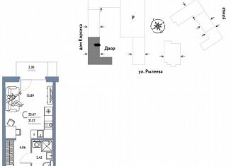 Квартира на продажу студия, 23.7 м2, Тюмень, Краснооктябрьская улица, 10к1