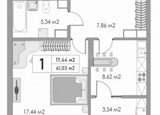 Продам однокомнатную квартиру, 41 м2, Оренбург, Яицкая улица, 1