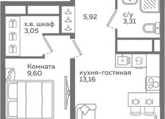 Продается 1-комнатная квартира, 35 м2, Тюмень