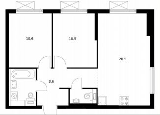 Продаю двухкомнатную квартиру, 54.3 м2, Котельники