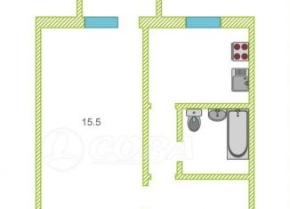 Продажа 1-ком. квартиры, 29.2 м2, Тюменская область, улица Карла Маркса, 12