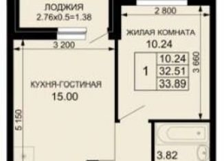 Сдам 1-ком. квартиру, 35 м2, Краснодар, Скандинавская улица, 1к9, Прикубанский округ