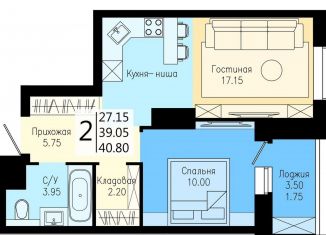 Продам 2-комнатную квартиру, 40.8 м2, Красноярск, Советский район