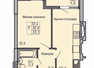 Продам 1-ком. квартиру, 33.3 м2, Волгоград