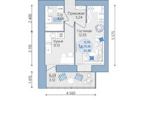 Однокомнатная квартира на продажу, 32.5 м2, Туймазы, улица 70 лет Октября, 13В