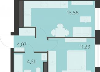 Продается 1-ком. квартира, 35.7 м2, Екатеринбург, метро Чкаловская, 17-й квартал, 7к2