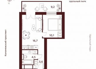 Продам 1-комнатную квартиру, 44.1 м2, Санкт-Петербург, метро Комендантский проспект