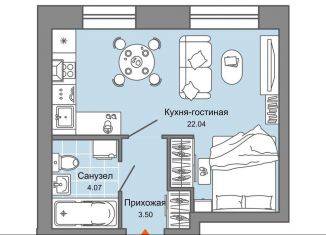 Продаю квартиру студию, 30 м2, Ульяновск, жилой комплекс Город Новаторов, 1