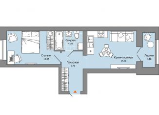 Продаю 1-ком. квартиру, 40 м2, Ульяновск, жилой комплекс Город Новаторов, 1, Засвияжский район