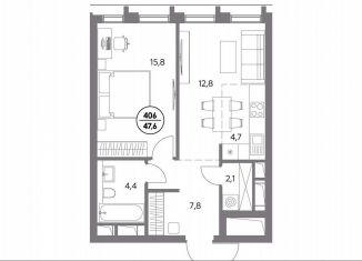 Продается однокомнатная квартира, 47.6 м2, Москва, Басманный район