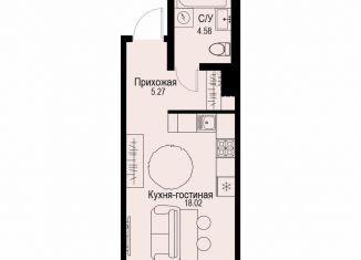 Продам квартиру студию, 27.9 м2, Санкт-Петербург, метро Петроградская