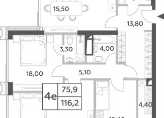 Продается 4-комнатная квартира, 116.2 м2, Москва, проспект Генерала Дорохова, 49к2, метро Ломоносовский проспект