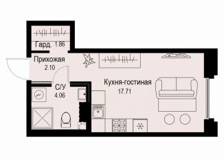 Продажа квартиры студии, 25.7 м2, Санкт-Петербург, метро Чёрная речка