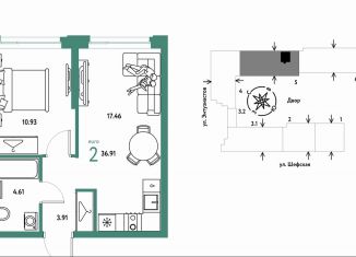 Продажа 2-ком. квартиры, 36.9 м2, Екатеринбург, метро Уралмаш, Шефская улица, 28