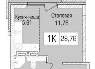 Квартира на продажу студия, 28.8 м2, Новосибирск, метро Заельцовская, улица Василия Клевцова, 3