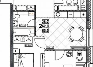 Продажа 2-ком. квартиры, 65.5 м2, Нижний Новгород, Мещерский бульвар, 1