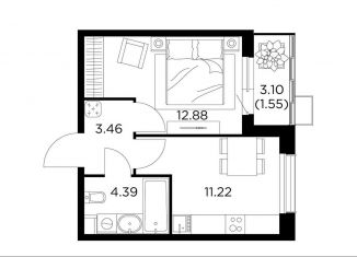 Продажа 1-комнатной квартиры, 33.5 м2, Московская область, улица Антона Ветчинова, 3к1