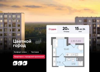 Квартира на продажу студия, 20 м2, Санкт-Петербург, Пахомовская улица, 25, Красногвардейский район