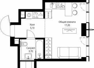 Продаю однокомнатную квартиру, 26 м2, Москва, квартал Клифф 5, 1