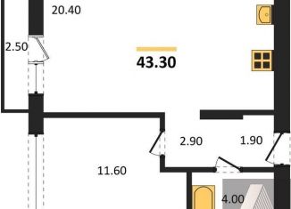 Продаю 1-ком. квартиру, 43.3 м2, Новосибирск, метро Заельцовская, улица Аэропорт, 88