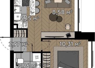 Продам 1-ком. квартиру, 31 м2, Москва, метро Народное Ополчение, улица Берзарина, 37