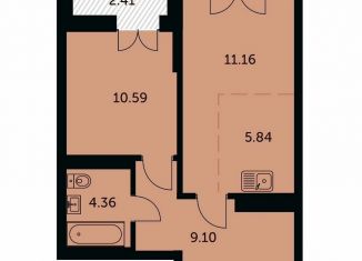 Продается 1-комнатная квартира, 43.9 м2, Новосибирск, метро Октябрьская