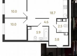 Продам 2-комнатную квартиру, 57.5 м2, Санкт-Петербург, метро Проспект Просвещения, жилой комплекс Струны, 1