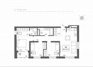 Продажа 3-комнатной квартиры, 82.2 м2, деревня Дударева, улица Сергея Джанбровского, 25