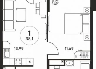 Продажа 1-ком. квартиры, 38.1 м2, Ростов-на-Дону