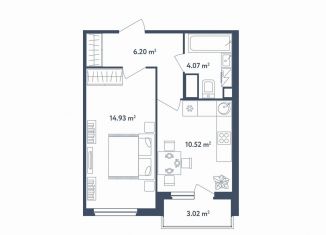 Продается 1-комнатная квартира, 37.2 м2, поселок Мещерино