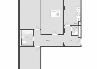 3-комнатная квартира на продажу, 82.1 м2, деревня Яковлево