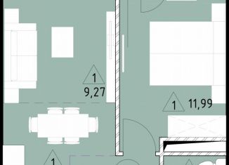 Продам 1-комнатную квартиру, 38 м2, деревня Жилые Дома Кирпичного Завода