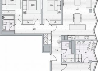 Продаю 4-комнатную квартиру, 125 м2, Москва, Береговой проезд, 2, ЖК Береговой-2
