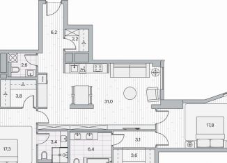 Продается двухкомнатная квартира, 99.3 м2, Москва, Береговой проезд, 2, ЖК Береговой-2