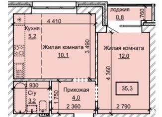 Продаю 2-ком. квартиру, 35.3 м2, Барнаул