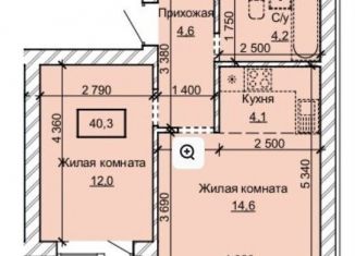 Продаю двухкомнатную квартиру, 40.3 м2, Барнаул