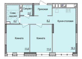 Продажа 2-комнатной квартиры, 55.4 м2, Ижевск, жилой район Культбаза
