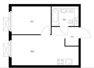 Продам 1-комнатную квартиру, 32.8 м2, Москва, Люблинская улица, 78к2, станция Перерва