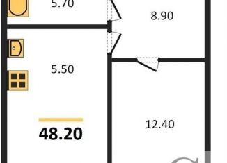 Продается однокомнатная квартира, 48.2 м2, Новосибирск, Воинская улица, 69, метро Золотая Нива