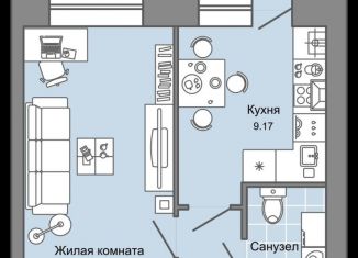 Продам 1-комнатную квартиру, 33.6 м2, Ульяновск, ЖК Дивный Сад, жилой комплекс Дивный Сад, 1