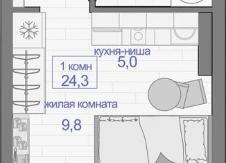 Продажа однокомнатной квартиры, 24.3 м2, Красноярск, Кировский район