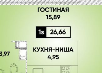 Продается квартира студия, 27 м2, Краснодар, микрорайон Достояние