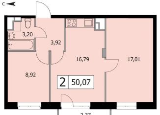 Продается 2-комнатная квартира, 50.1 м2, Нижний Новгород, Нижегородский район, площадь Минина и Пожарского